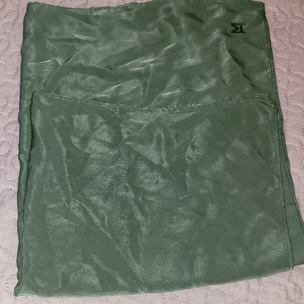 Green Satin Scarf